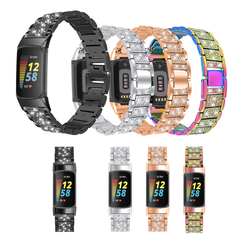 Women Accessories In English - Diamond Stainless steel Band For Fitbit