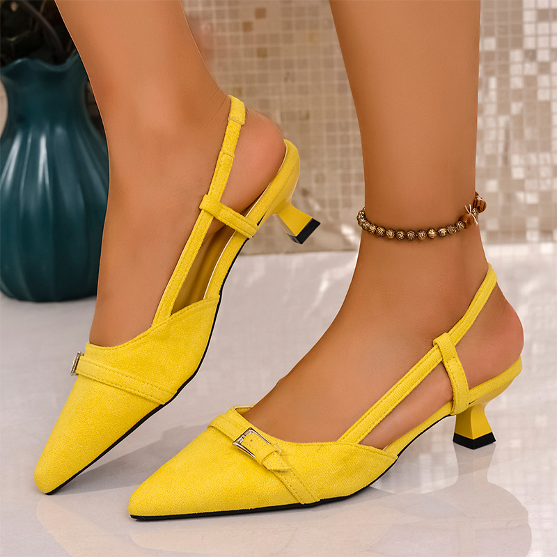 Women'S Accessories Trends 2025 - Fashion Yellow High Heels Sandals for