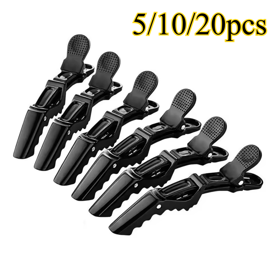 Women Accessories Combo - Black Pink Plastic Nonslip Alligator Hair