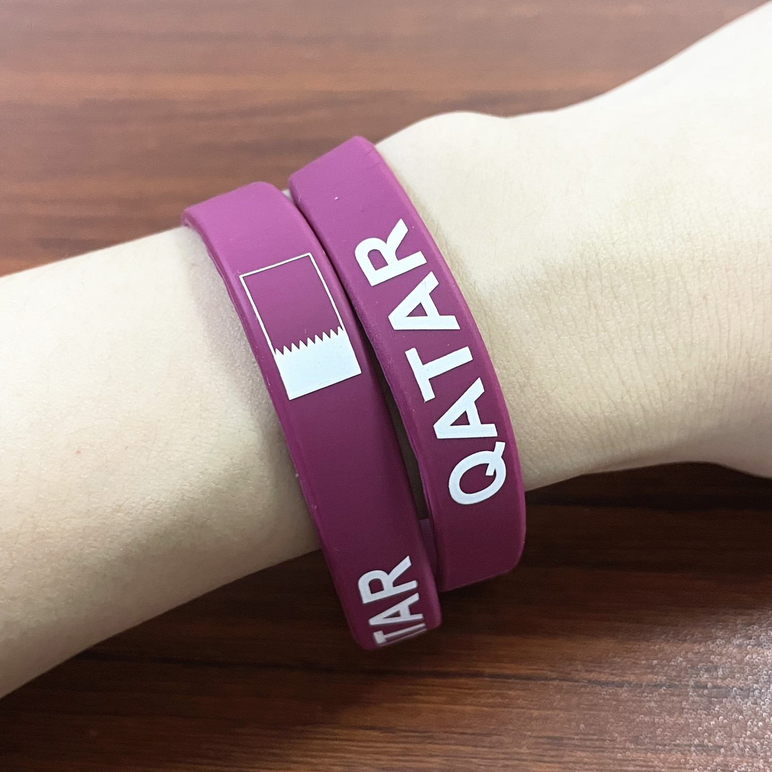 2pcs Qatar Flag Silicone Brace - Women Accessories Qatar review and price