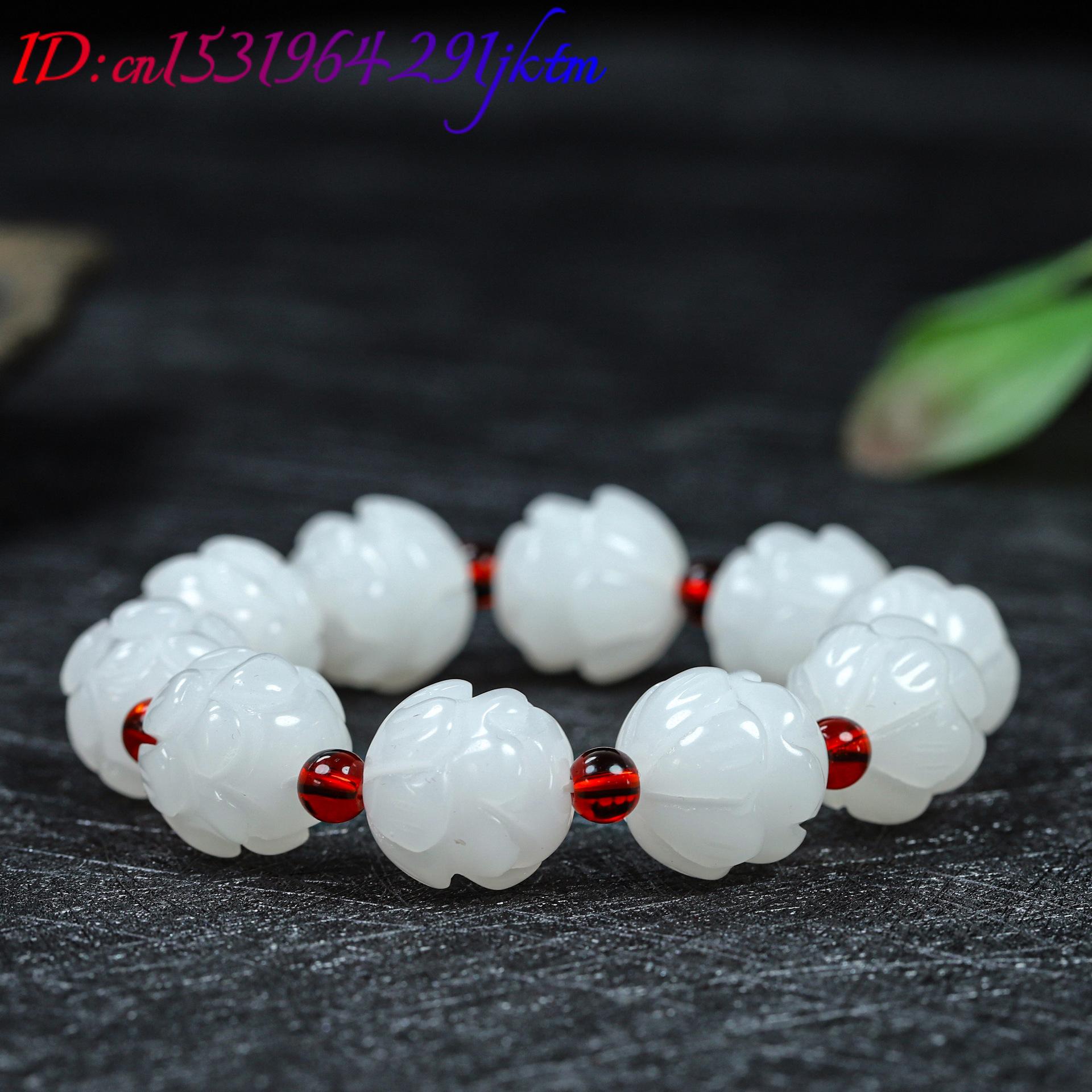 White Real Jade Lotus Bracelet - Women'S Accessories Jewelry review and price