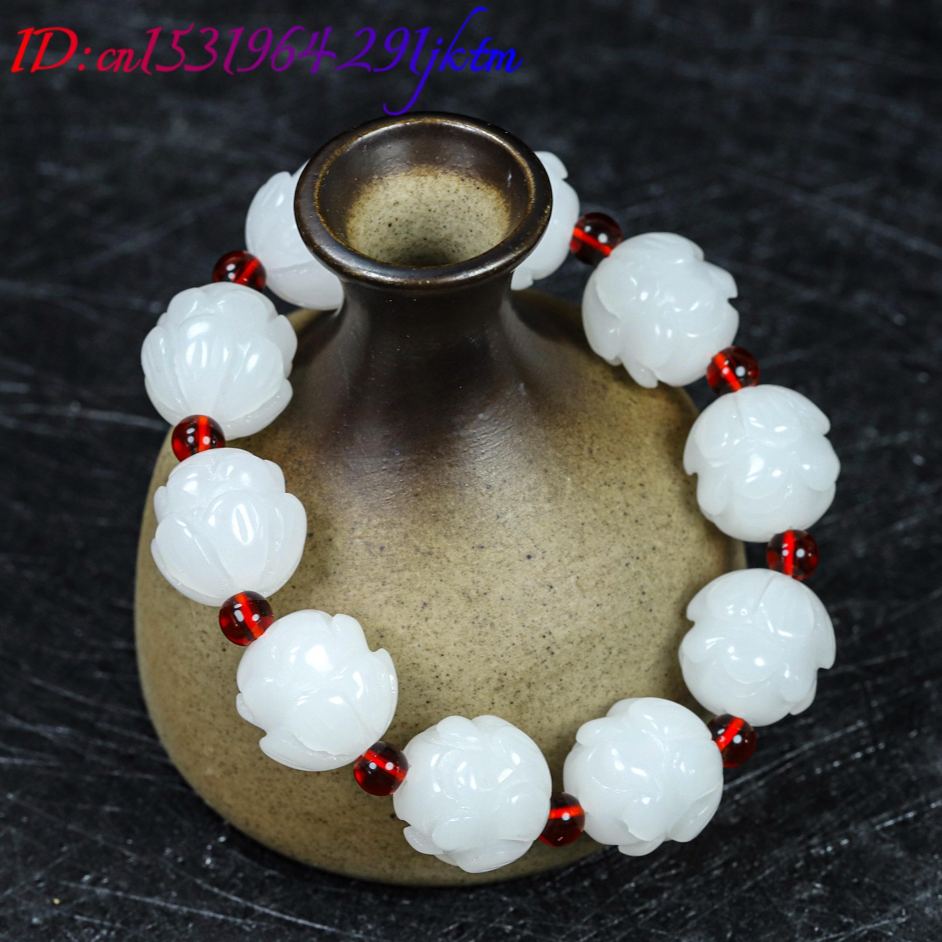 White Real Jade Lotus Bracelet - Women'S Accessories Jewelry review and price