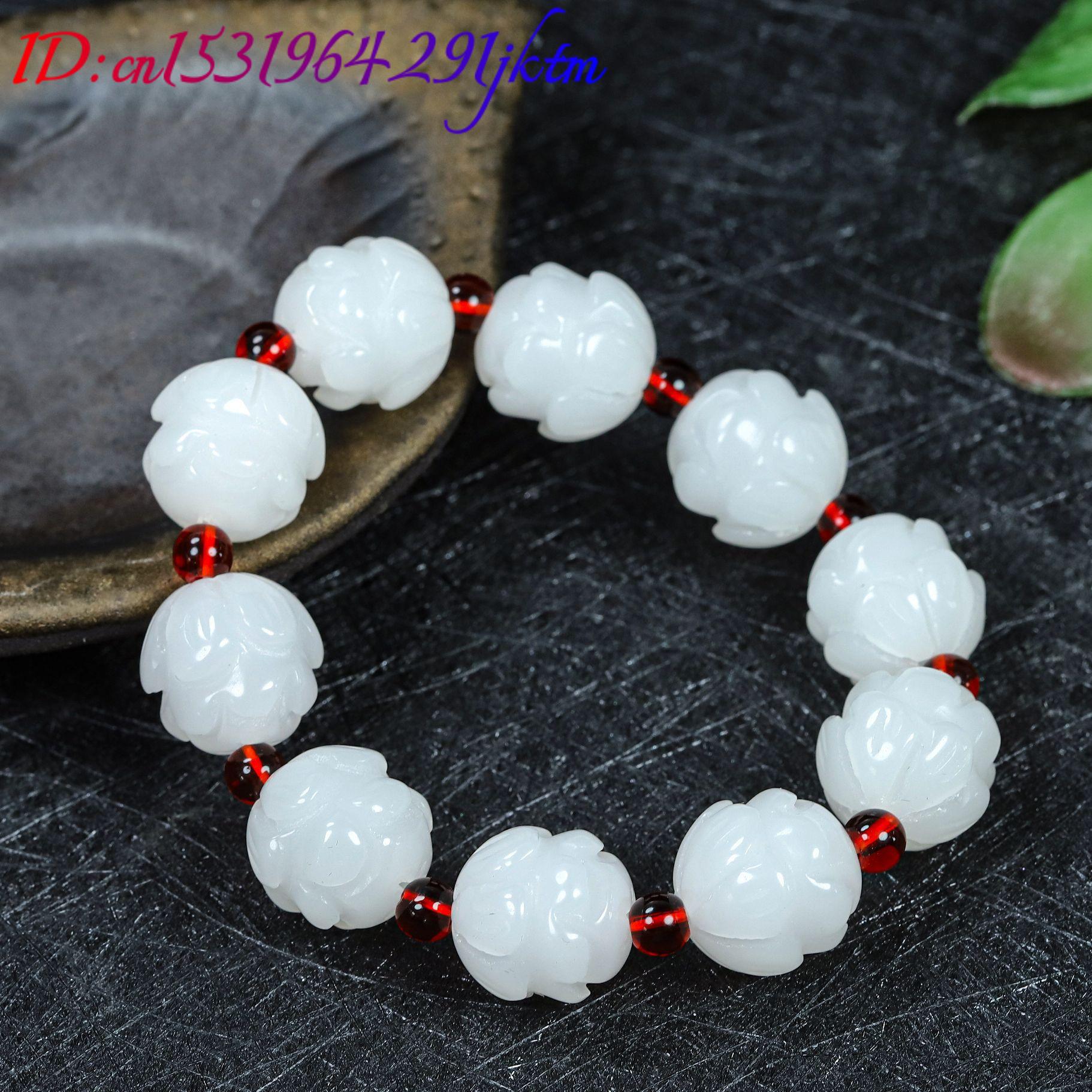 White Real Jade Lotus Bracelet - Women'S Accessories Jewelry review and price