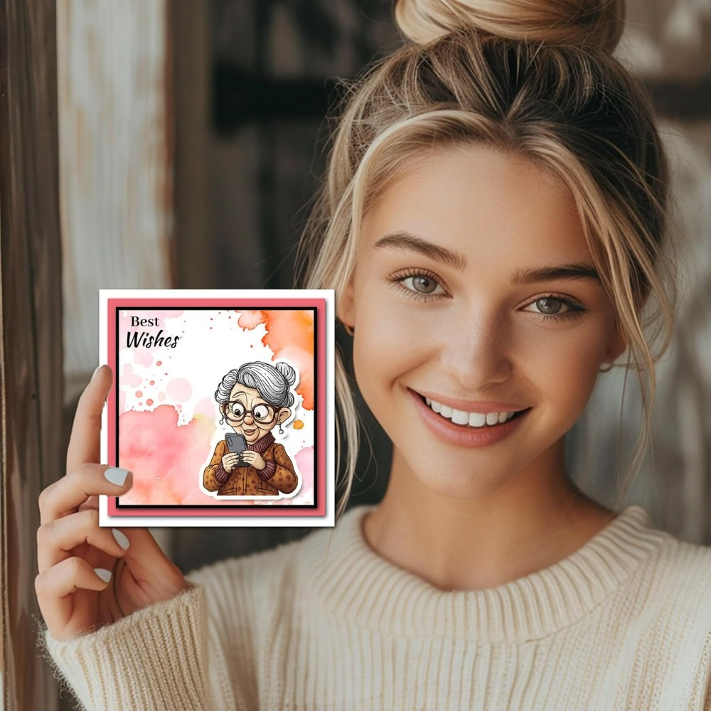 Smiling Old Lady Clear Stamps  - Women Accessories Clearance review and price